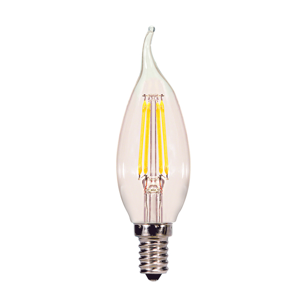 Satco Bulb, LED, 5W, 5000K, 120V, Clear, E12, 2CD, CA10, PK 2 S21722